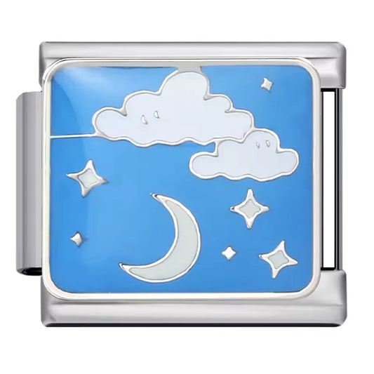 Lune, nuage et étoiles